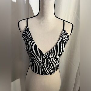 Zara Zebra print spaghetti strap tank
